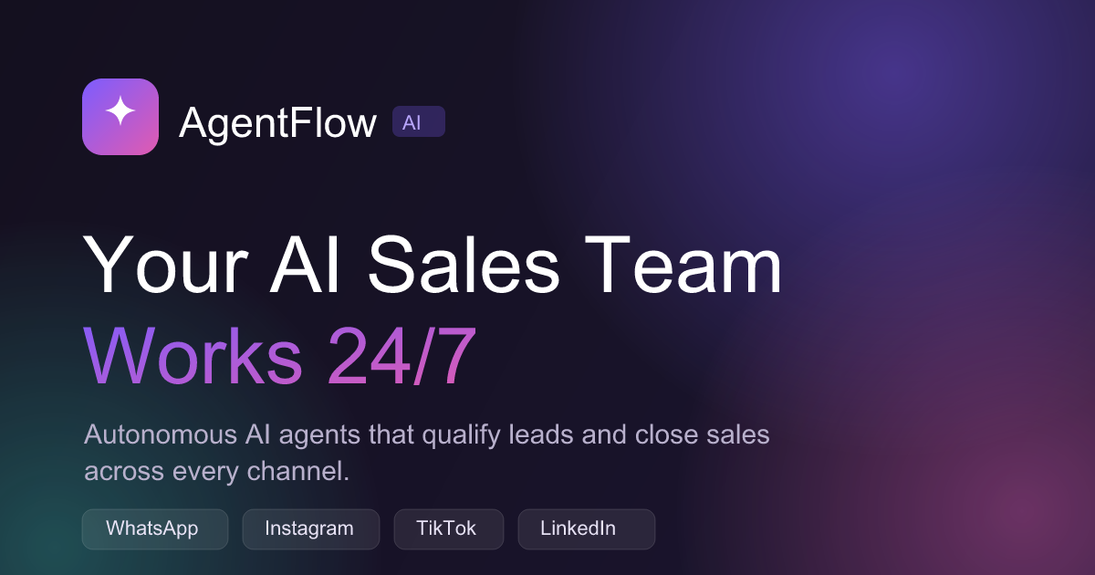 AgentFlow AI — Your AI Sales Team Works 24/7