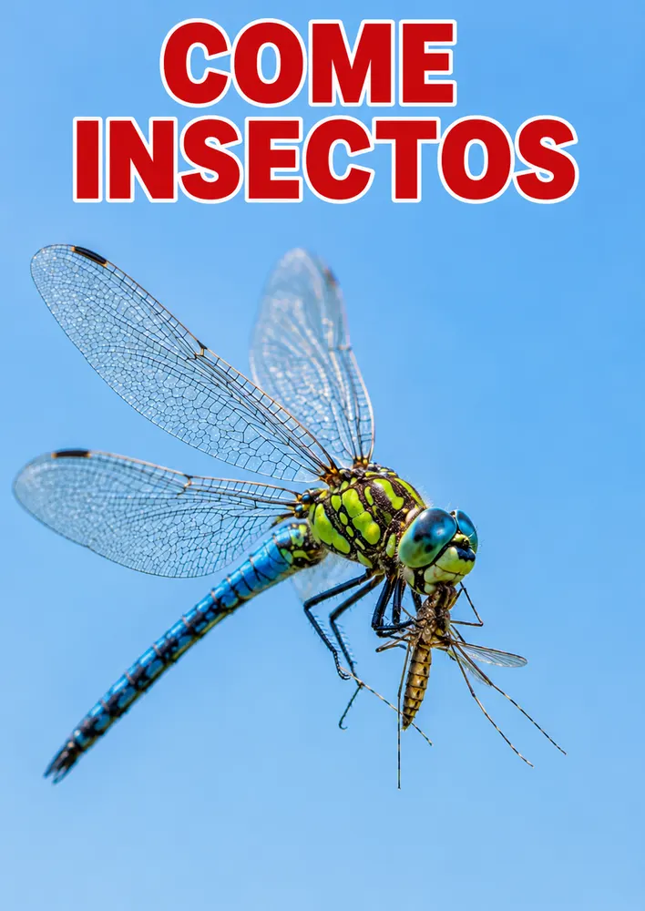 Libélula comiendo en el cielo
