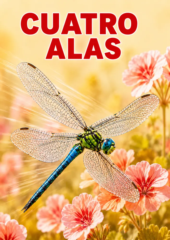 Libélula con flores
