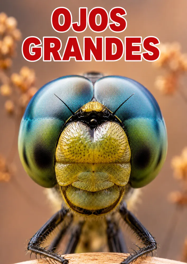 Ojos grandes de la libélula